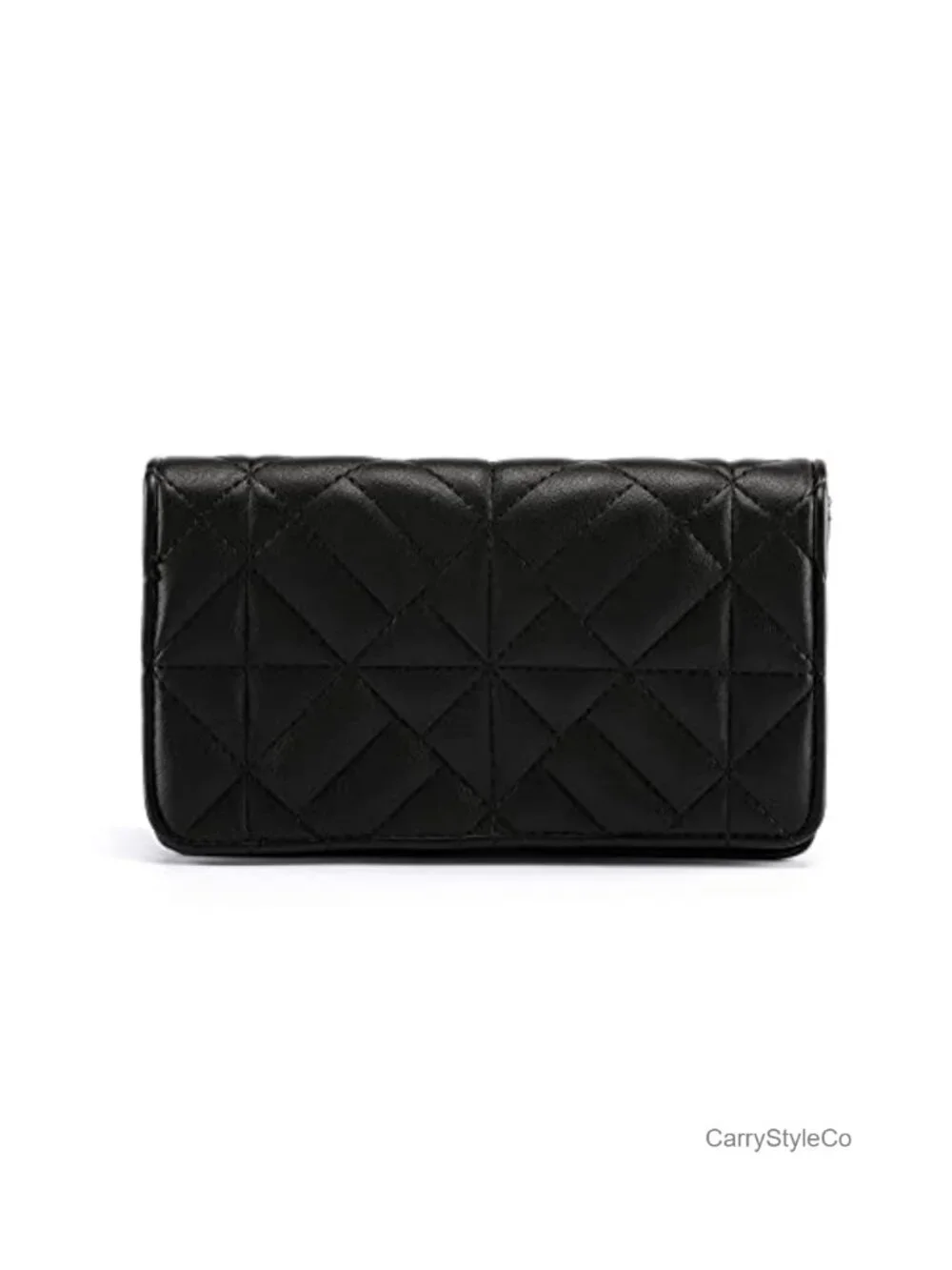 Quilted Faux Leather Crossbody Bag with Gold Chain, Satchel Handbag